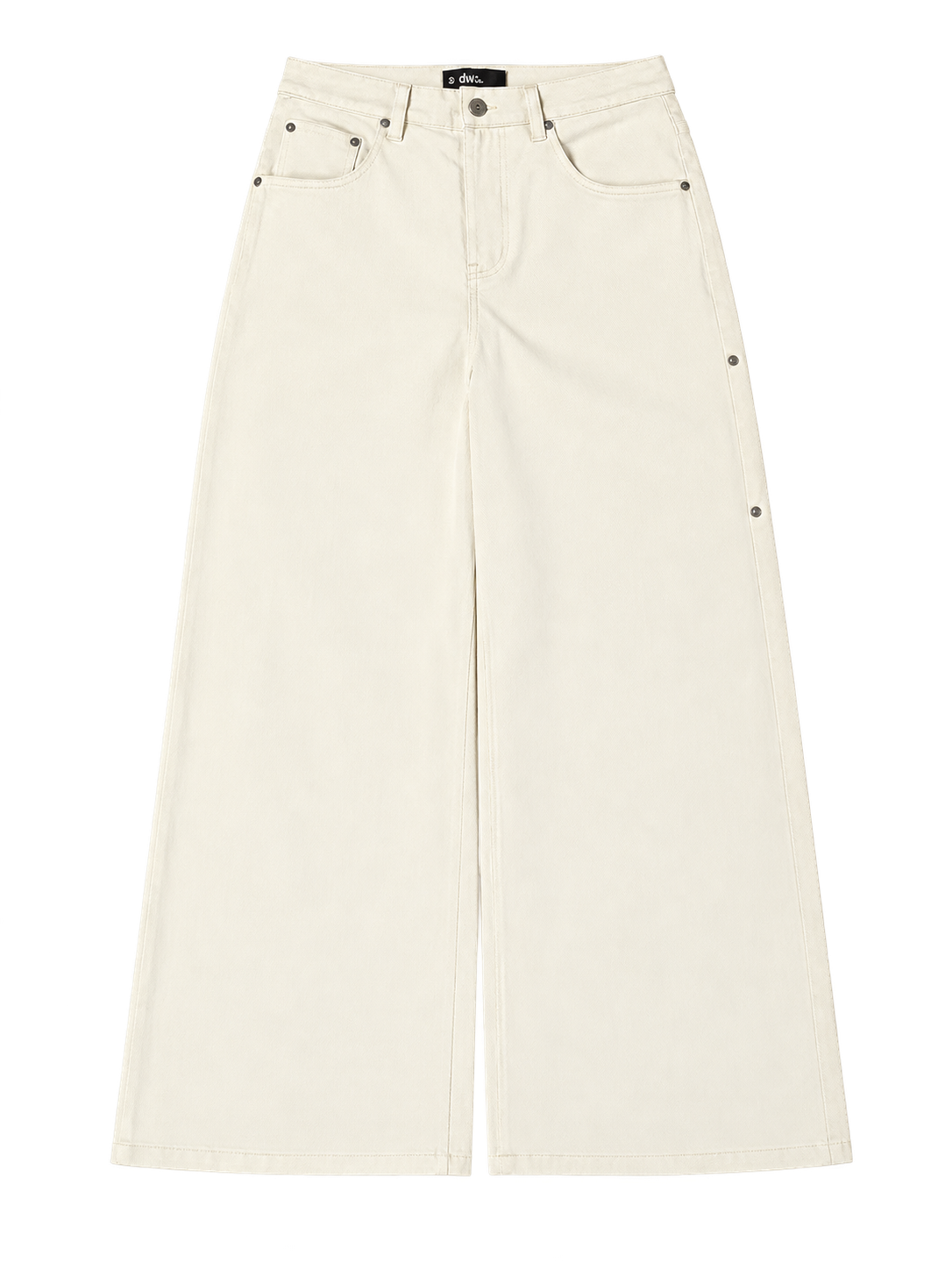 Front of the Ivory canvas utility pants